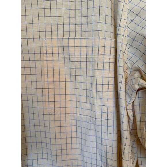 Tommy Hilfiger Dress Shirt XXL 18 34/35 Slim Fit  Yellow/Blue Plaid Long Sleeve - Picture 3 of 6